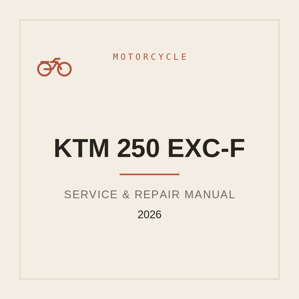 2026 KTM 250 EXC-F Service Repair manual — repair manual cover
