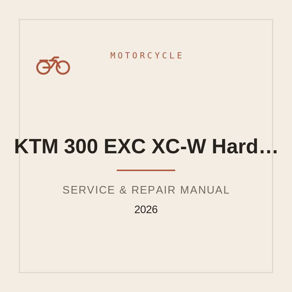 2026 KTM 300 EXC/XC-W Hardenduro Service manual — repair manual cover