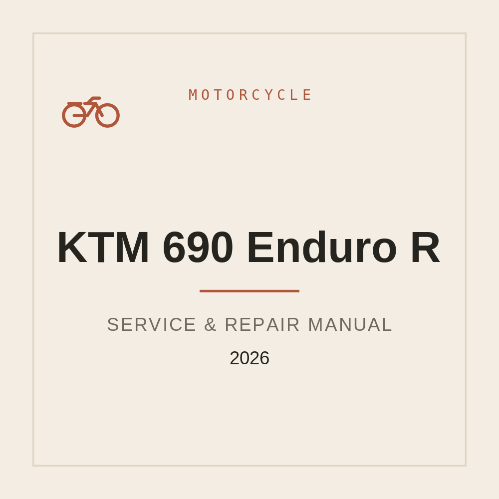 2026 KTM 690 Enduro R Service Repair manual — repair manual cover