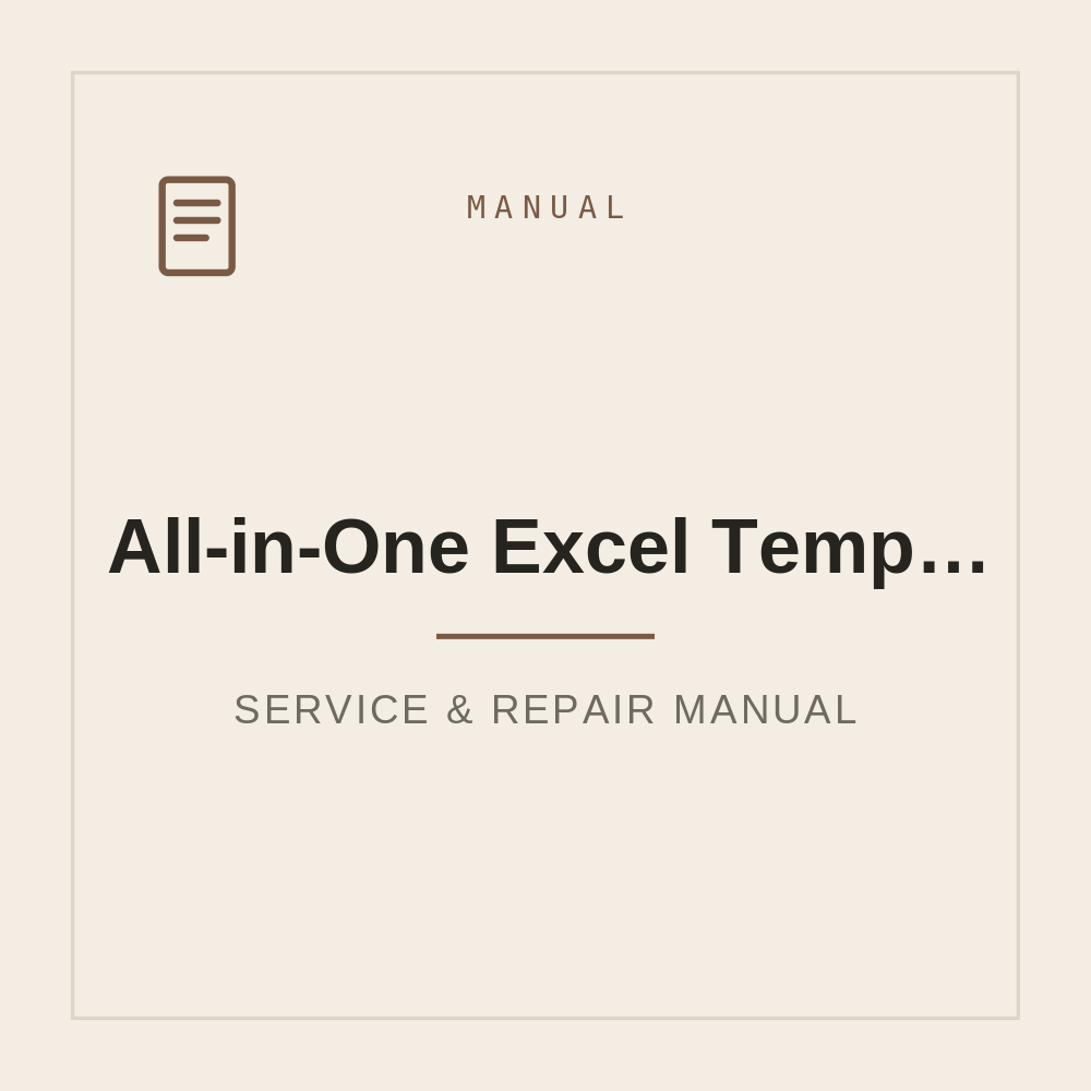 All-in-One Excel Templates Bundle (200+ Templates) — repair manual cover