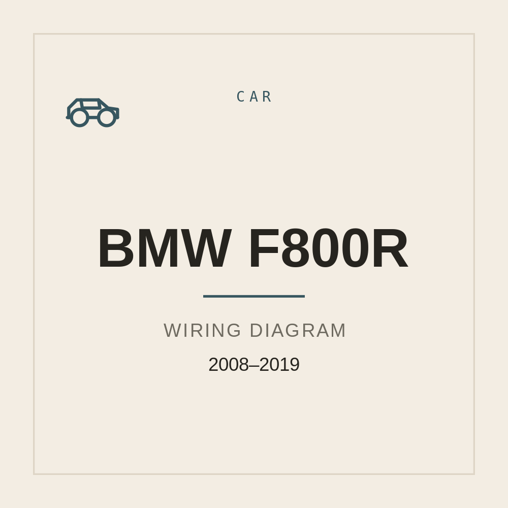 BMW F800R Wiring Diagram 2008-2019 — repair manual cover