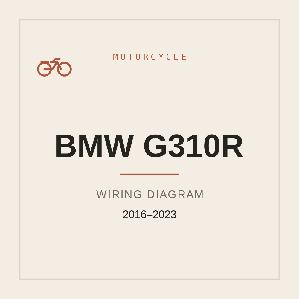 BMW G310R Wiring Diagram 2016-2023 — repair manual cover