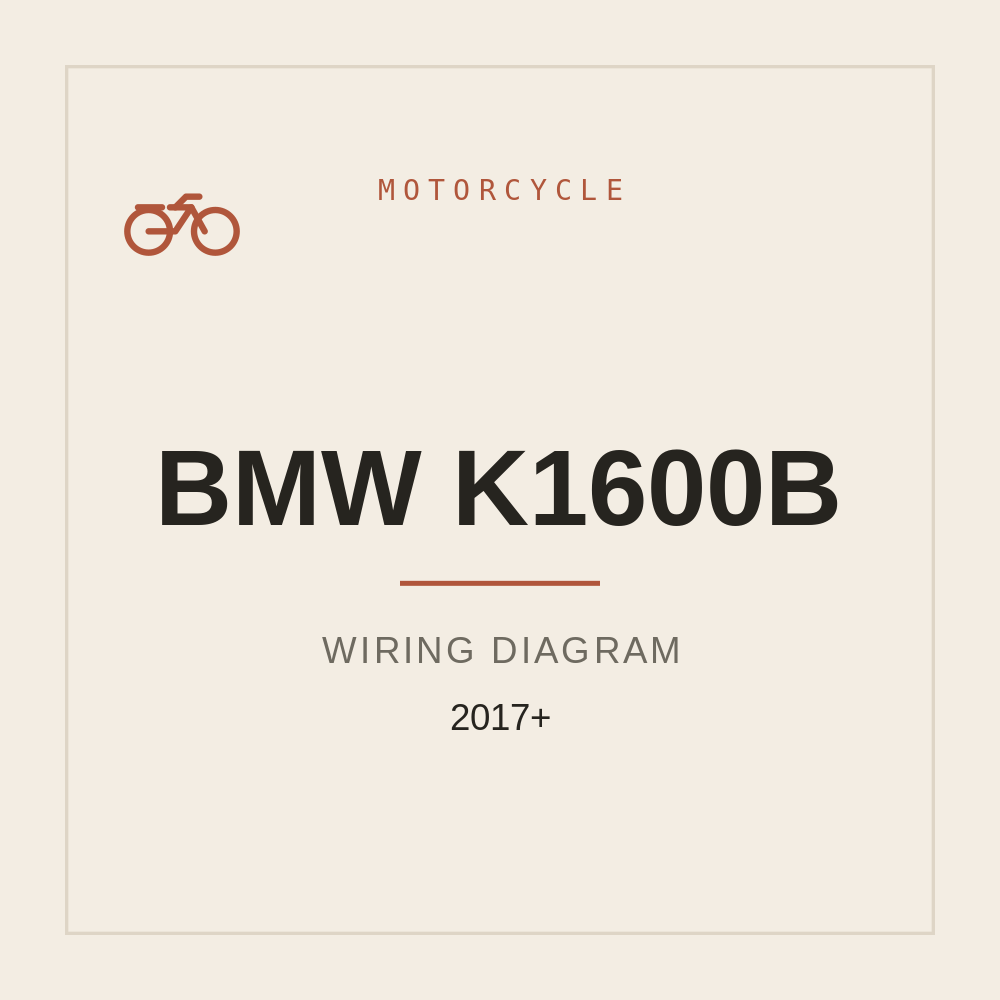 BMW K1600B Wiring Diagram 2017 Onwards — repair manual cover