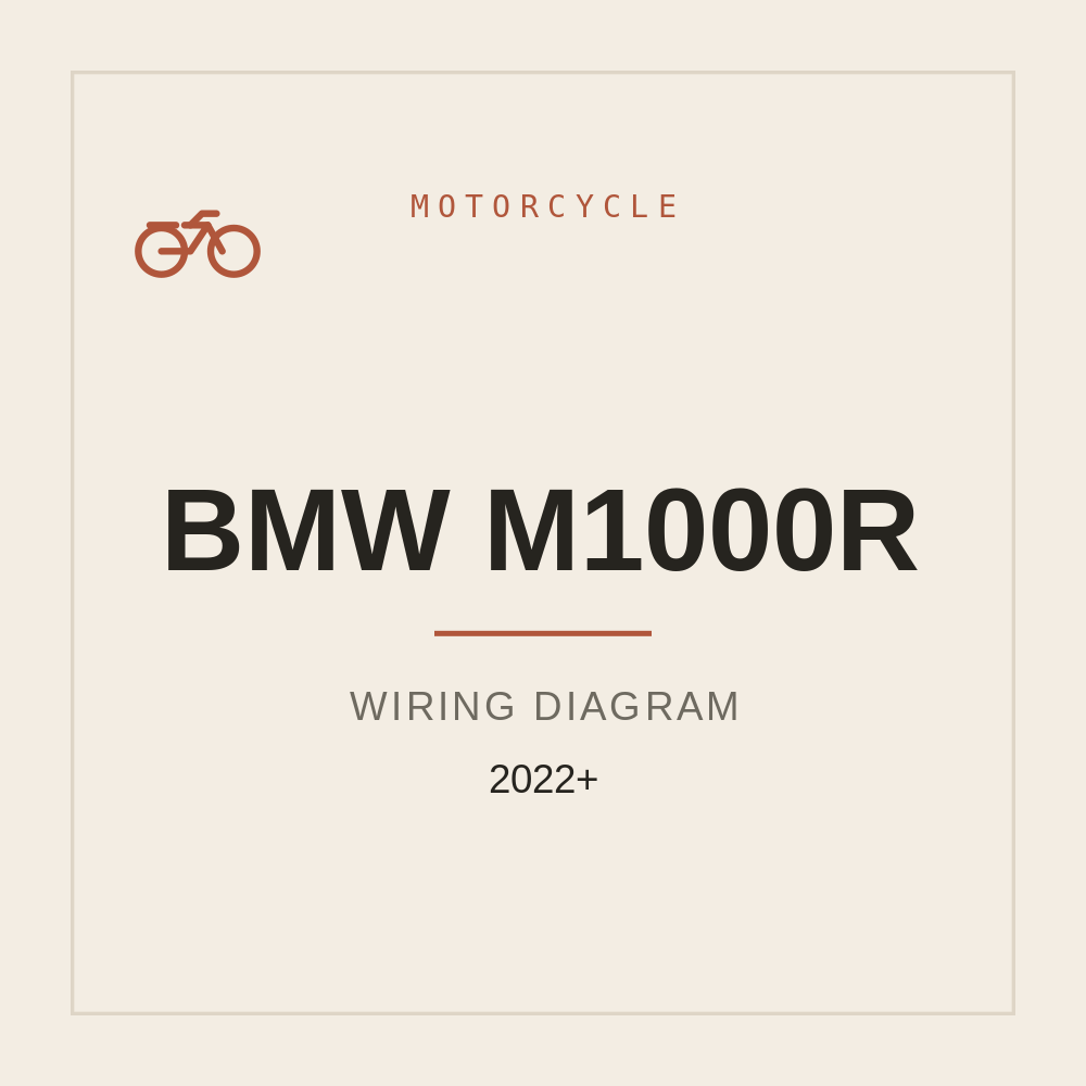 BMW M1000R Wiring Diagram 2022 onwards — repair manual cover