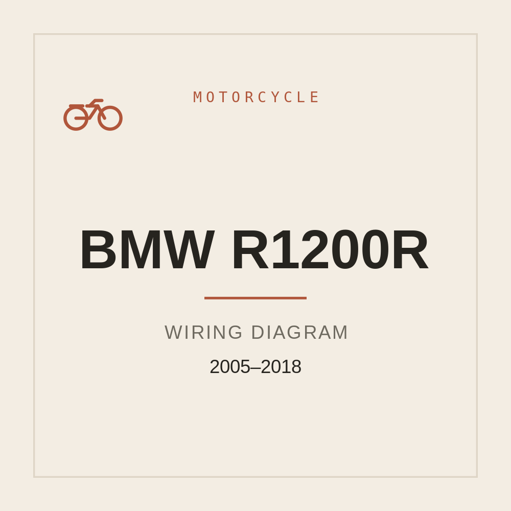 BMW R1200R Wiring Diagram 2005-2018 — repair manual cover