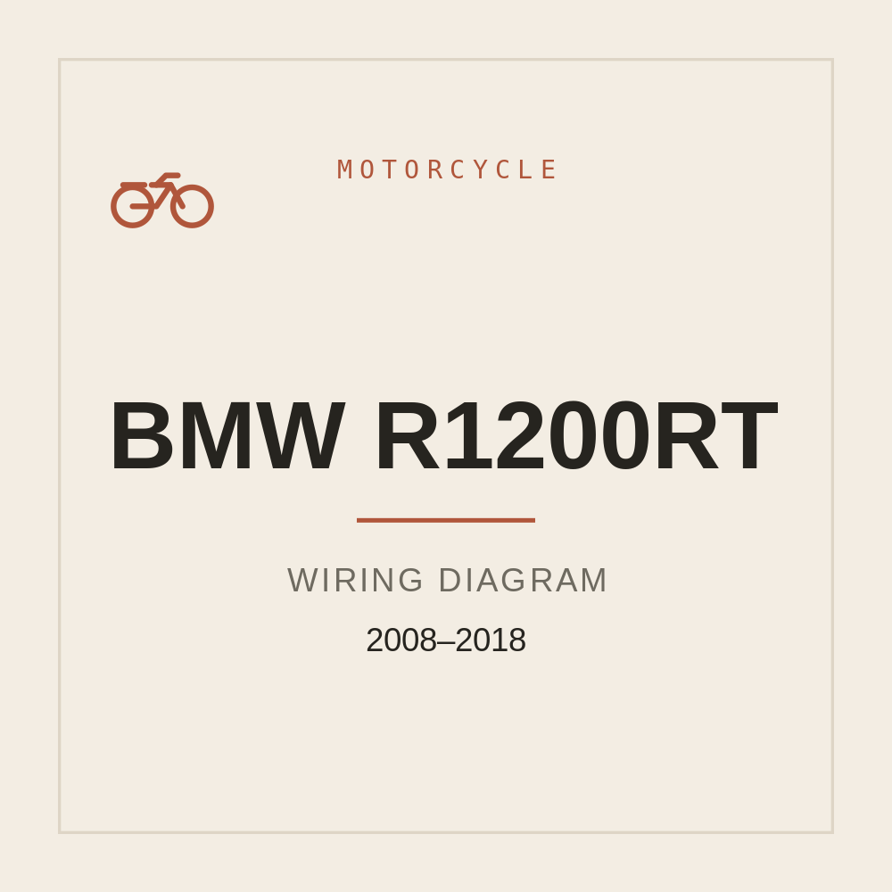 BMW R1200RT Wiring Diagram 2008-2018 — repair manual cover