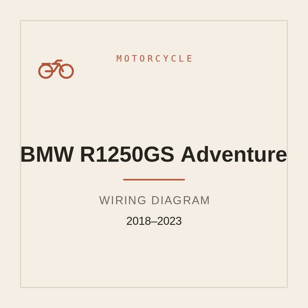 BMW R1250GS Adventure Wiring Diagram 2018-2023 — repair manual cover