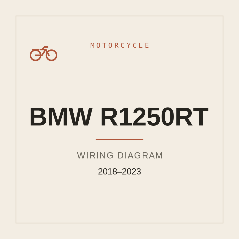BMW R1250RT Wiring Diagram 2018-2023 — repair manual cover