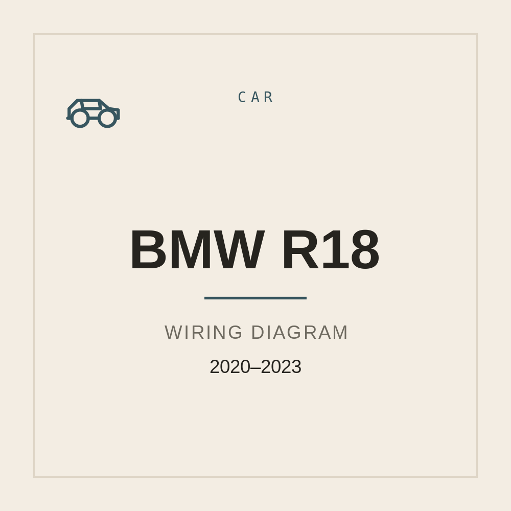 BMW R18 Wiring Diagram 2020-2023 — repair manual cover