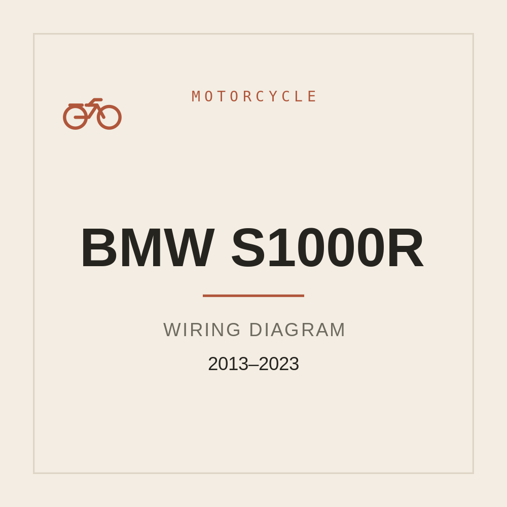 BMW S1000R Wiring Diagram 2013-2023 — repair manual cover