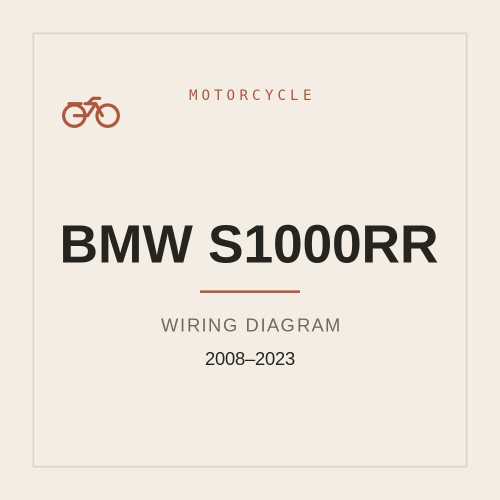 BMW S1000RR Wiring Diagram 2008-2023 — repair manual cover