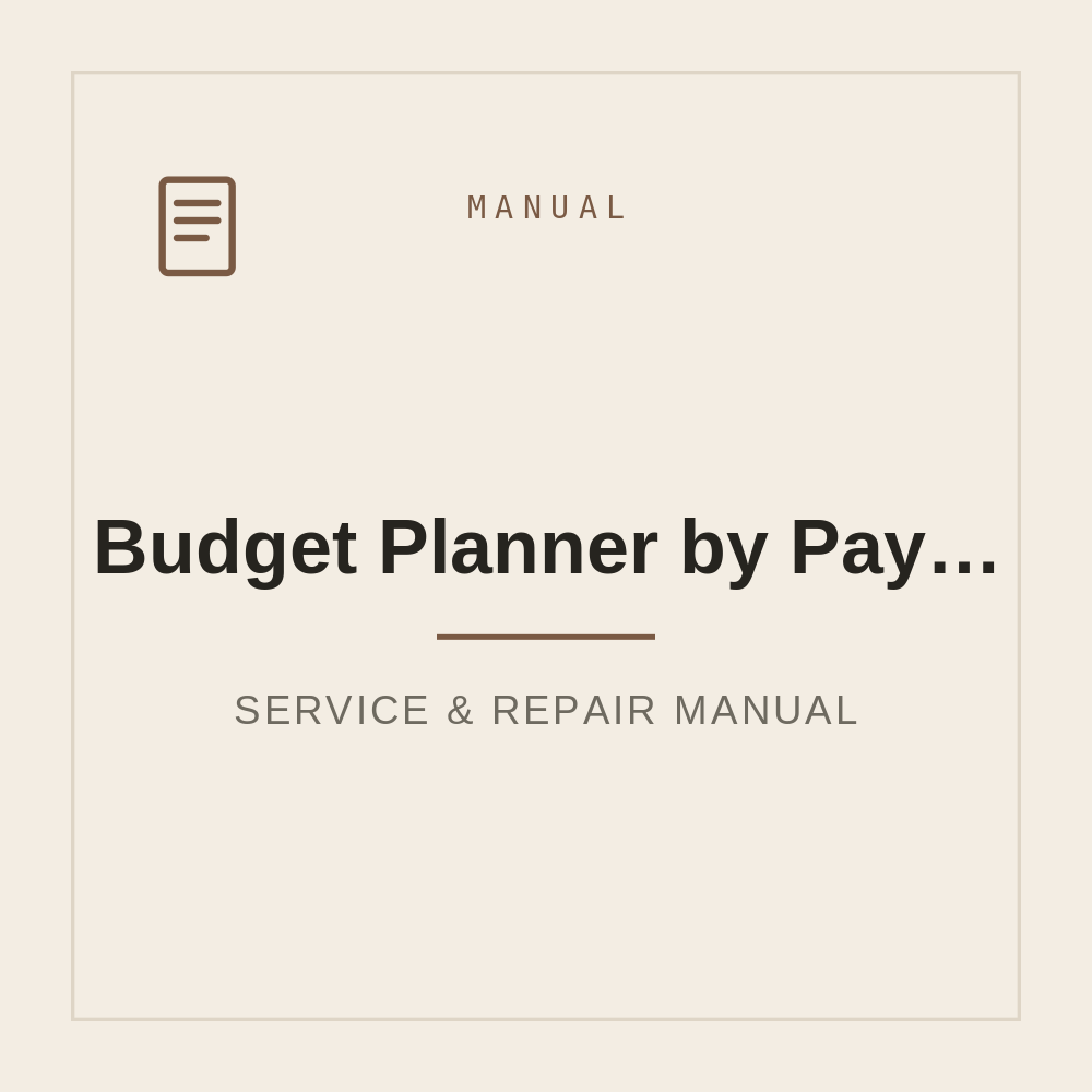 Budget Planner by Paycheck-Easy Google Sheets Template — repair manual cover