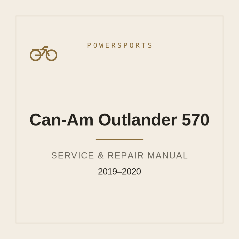 Can-Am Outlander 570 Service manual 2019-2020 — repair manual cover