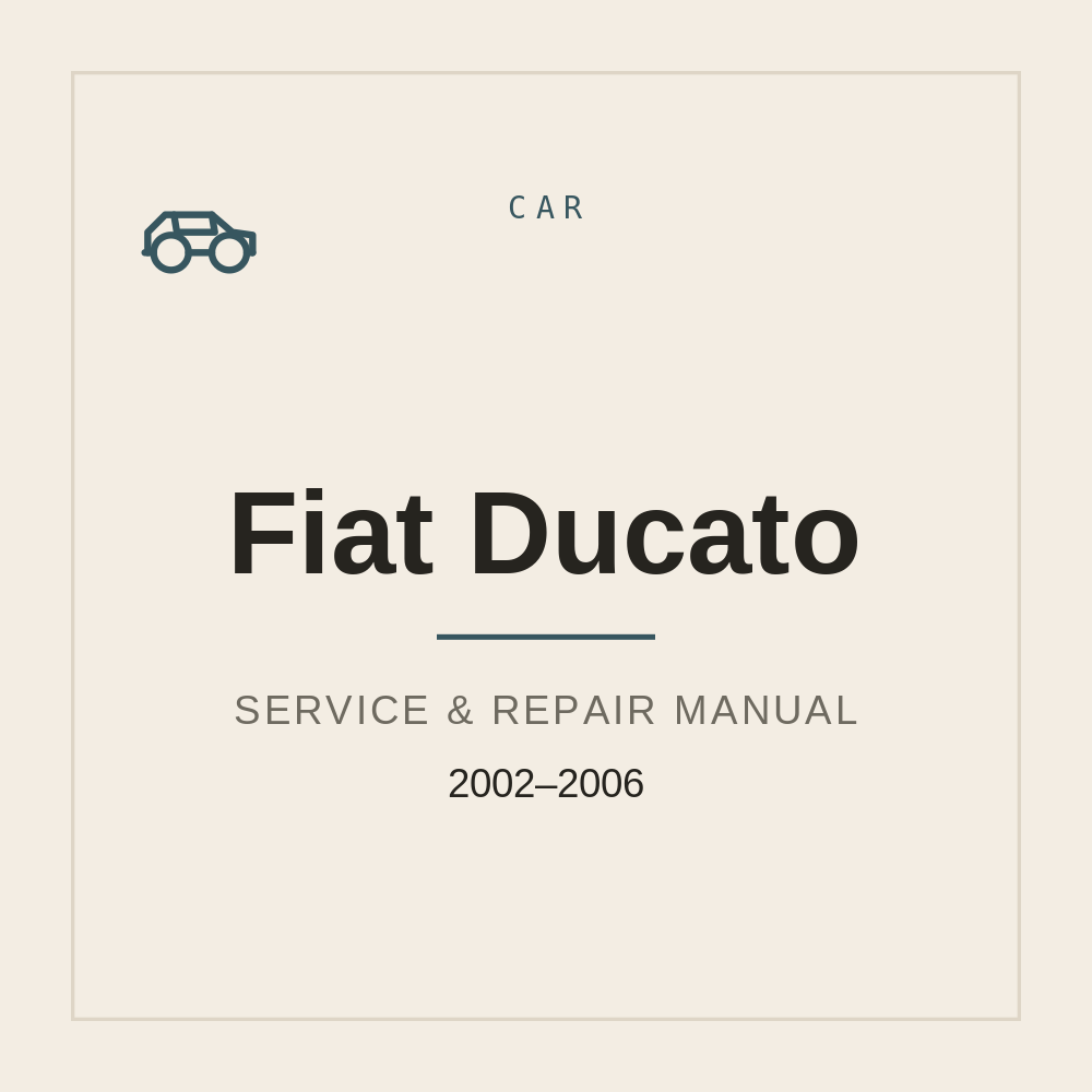 Fiat Ducato 2002-2006 Service manual — repair manual cover