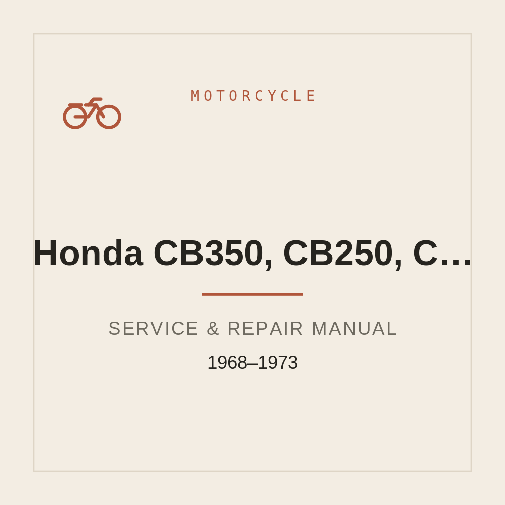 Honda CB350, CB250, CL250, CL350, SL350 Service workshop manual (1968-1973) — repair manual cover