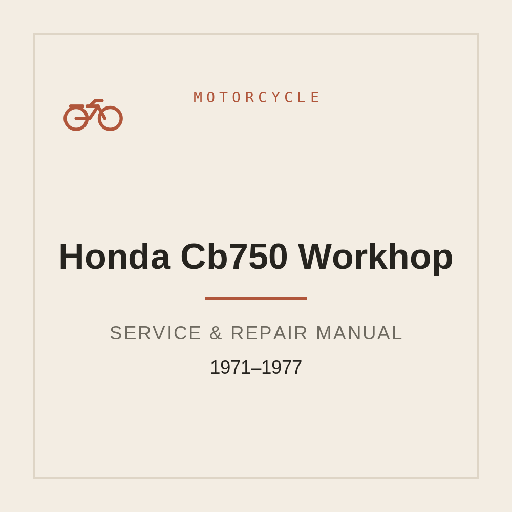 Honda Cb750 1971-1977 Workhop Service manual — repair manual cover
