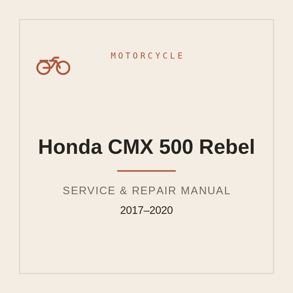 Honda CMX 500 Rebel Repair Manual 2017-2020 — repair manual cover