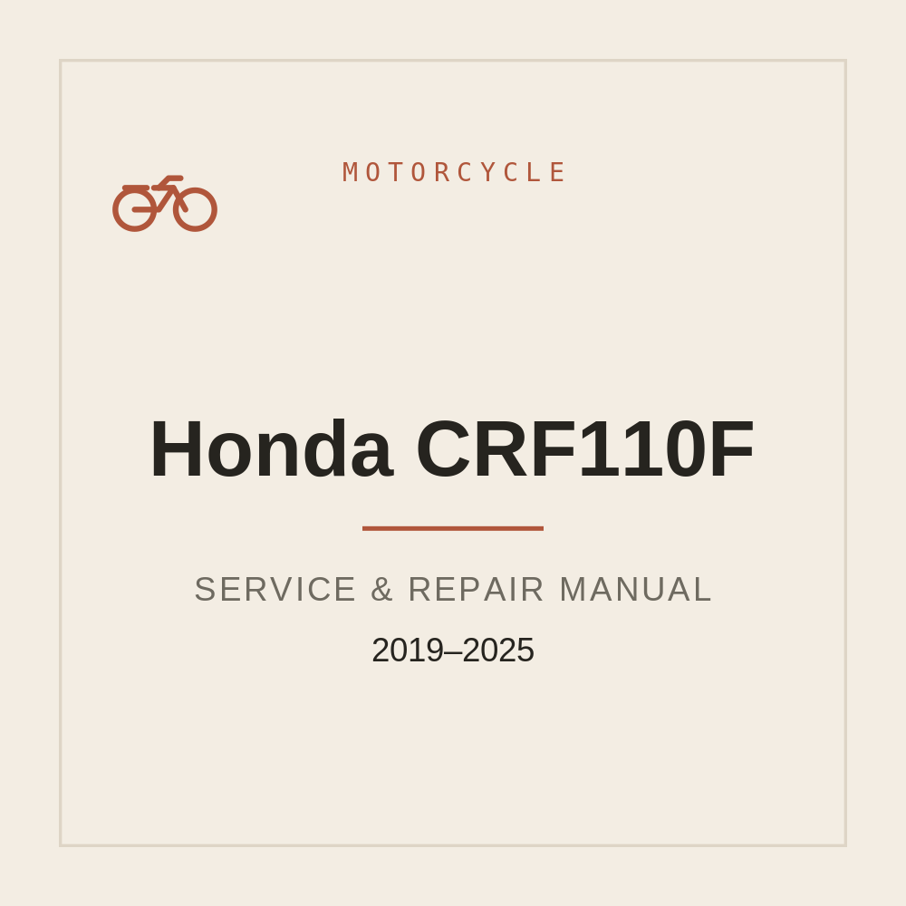 Honda CRF110F Service manual 2019-2025 — repair manual cover
