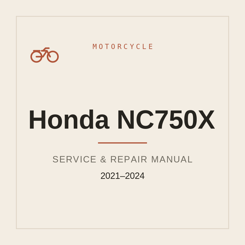 Honda NC750X Repair Manual 2021-2024 — repair manual cover