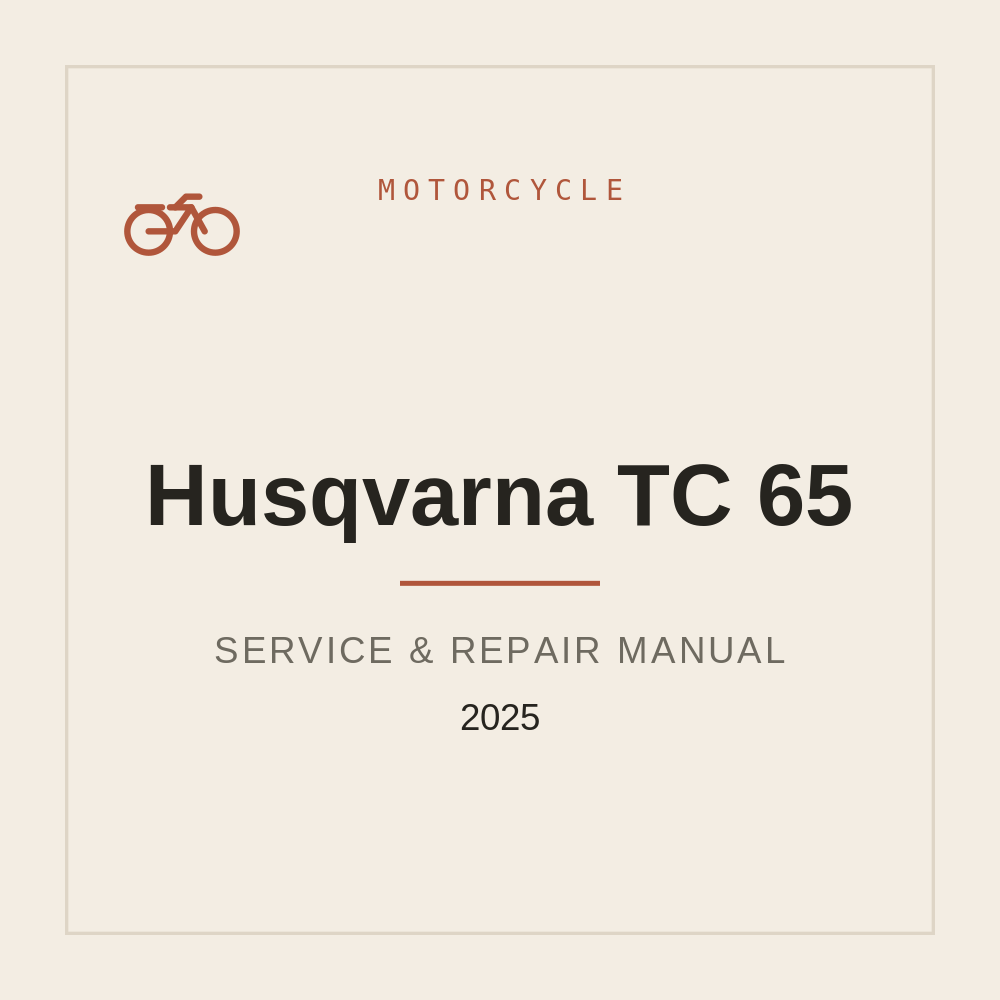 Husqvarna TC 65 2025 Service Manual — repair manual cover