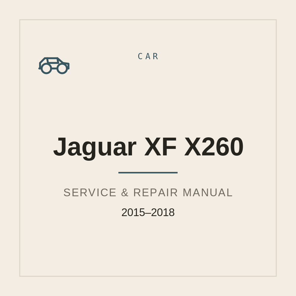 Jaguar XF X260 2015-2018 Service repair manual — repair manual cover