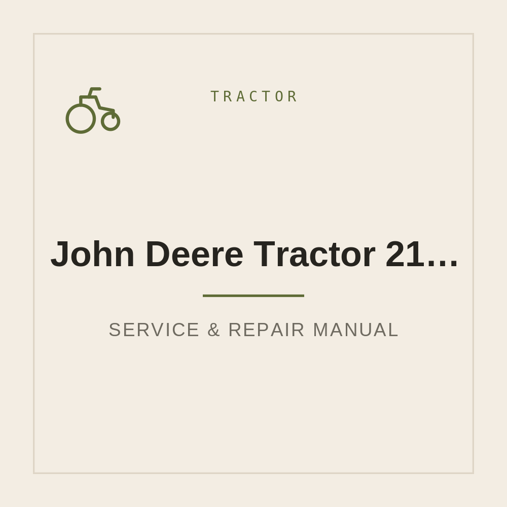 John Deere Tractor 2140 Technical manual — repair manual cover