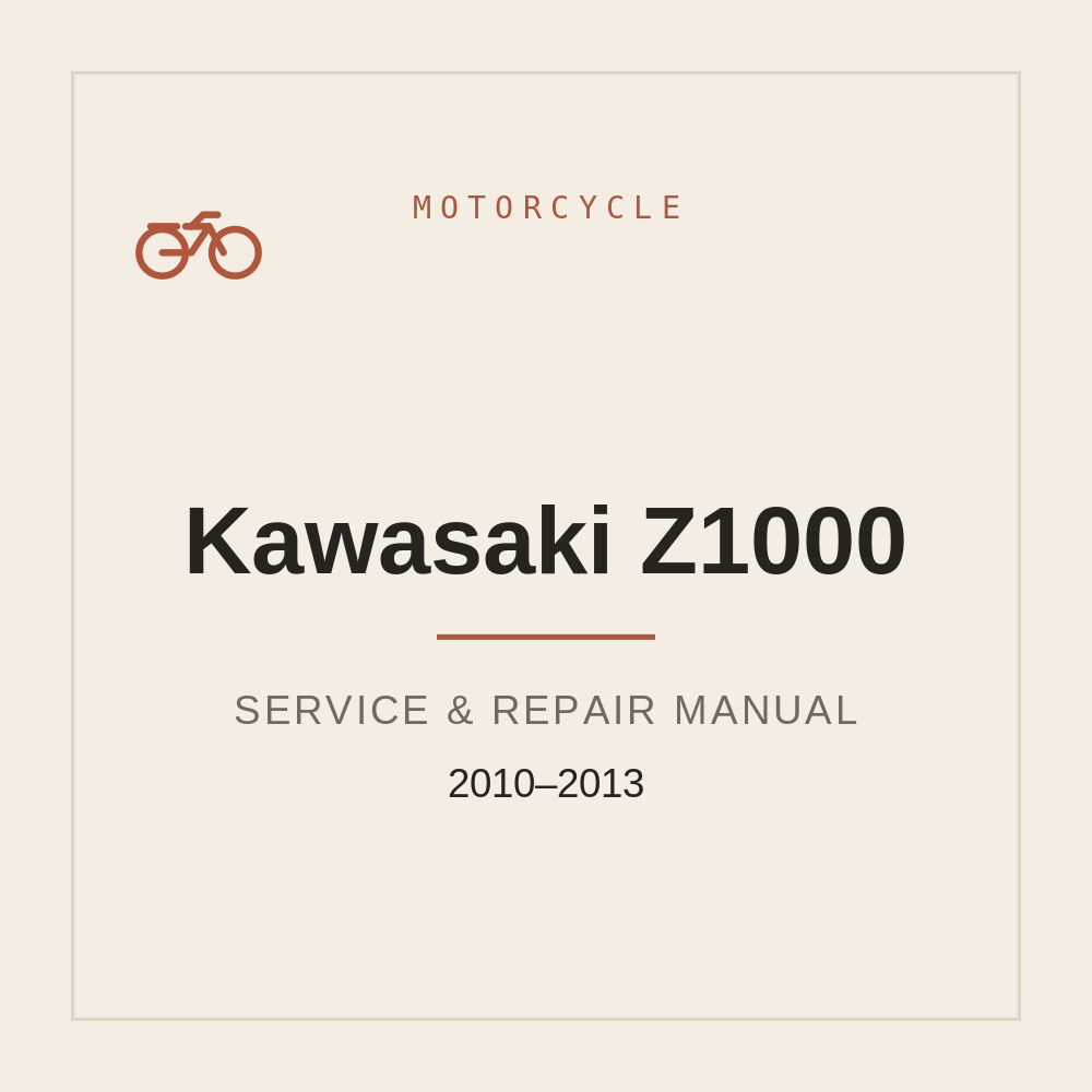 Kawasaki Z1000 Service Manual 2010-2013 — repair manual cover