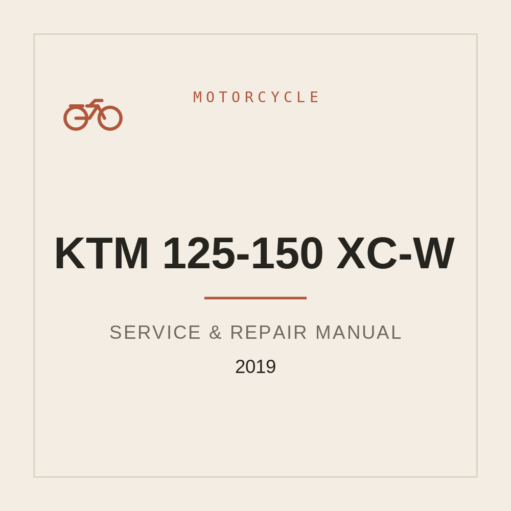 KTM 125-150 XC-W Manuel de réparation 2019 — repair manual cover