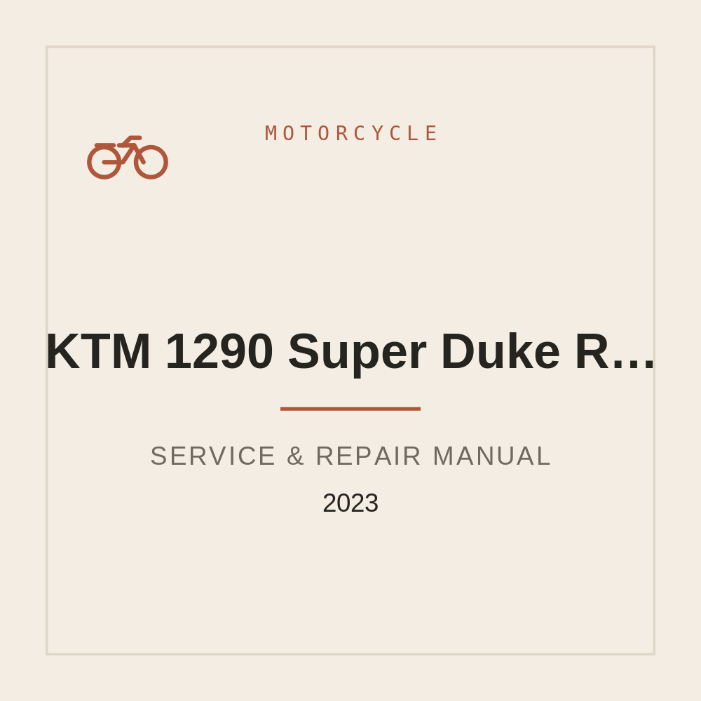 KTM 1290 Super Duke R EVO Service Repair manual 2023 — repair manual cover