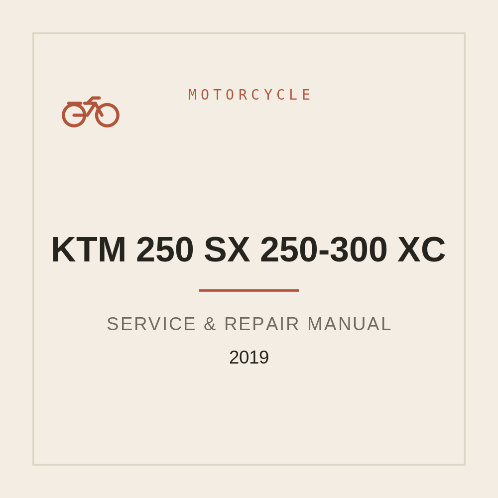 KTM 250 SX 250-300 XC Manuel de réparation 2019 — repair manual cover