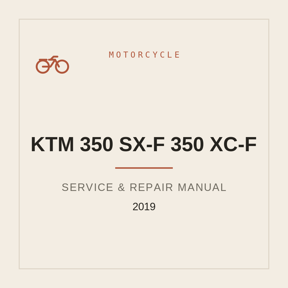 KTM 350 SX-F 350 XC-F Manuale di riparazione 2019 — repair manual cover