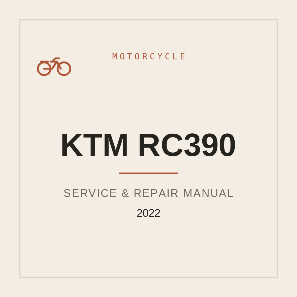 KTM RC390 2022 Service Workshop manual — repair manual cover