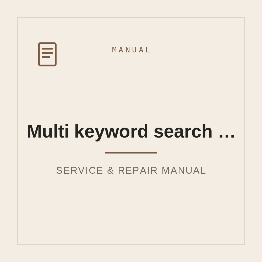 Multi keyword search Excel | Сustom search tool for Excel multi‑keyword searches — repair manual cover