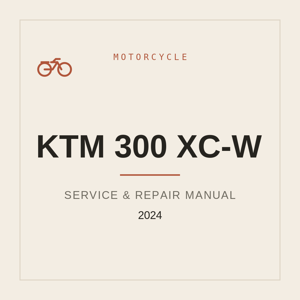 PDF - KTM 2024 - 300 XC-W Service Workshop Repair Manual — repair manual cover