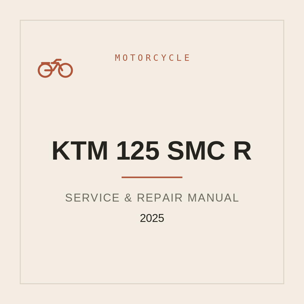 Repair manual for KTM 125 SMC R 2025 — repair manual cover