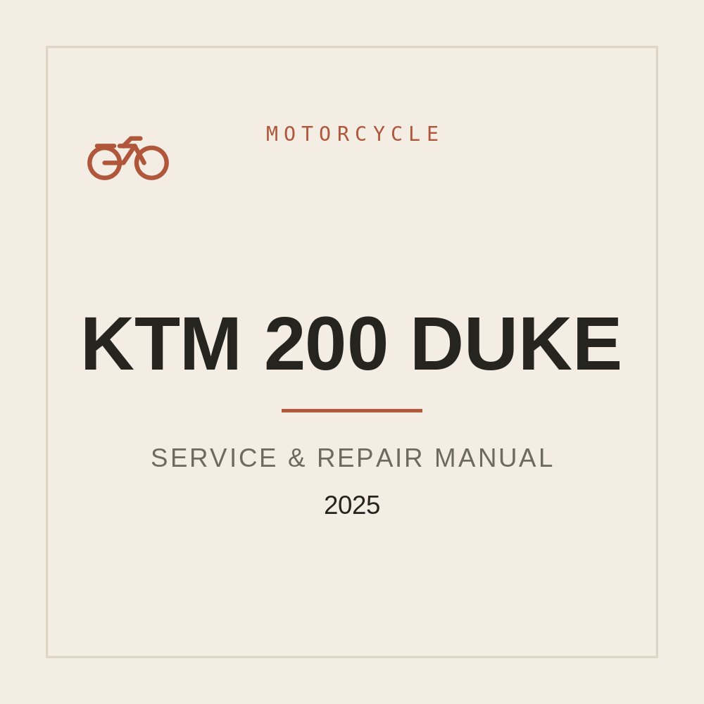 Repair manual for KTM 200 DUKE 2025 — repair manual cover