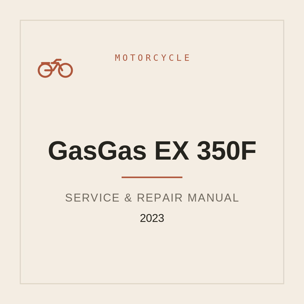Repair Service Manual for GasGas EX 350F | 2023 — repair manual cover