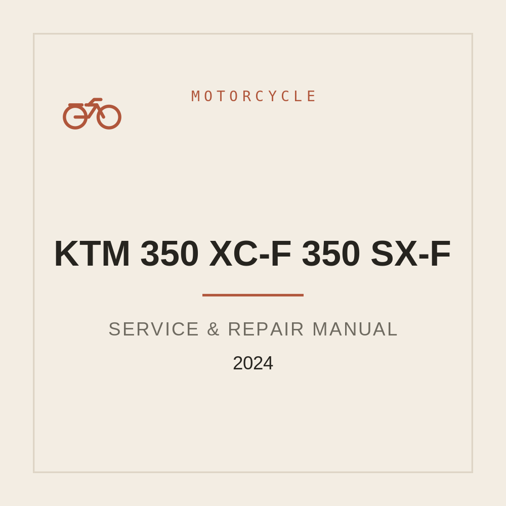 Service Manual for 2024 KTM 350 XC-F  | 350 SX-F — repair manual cover