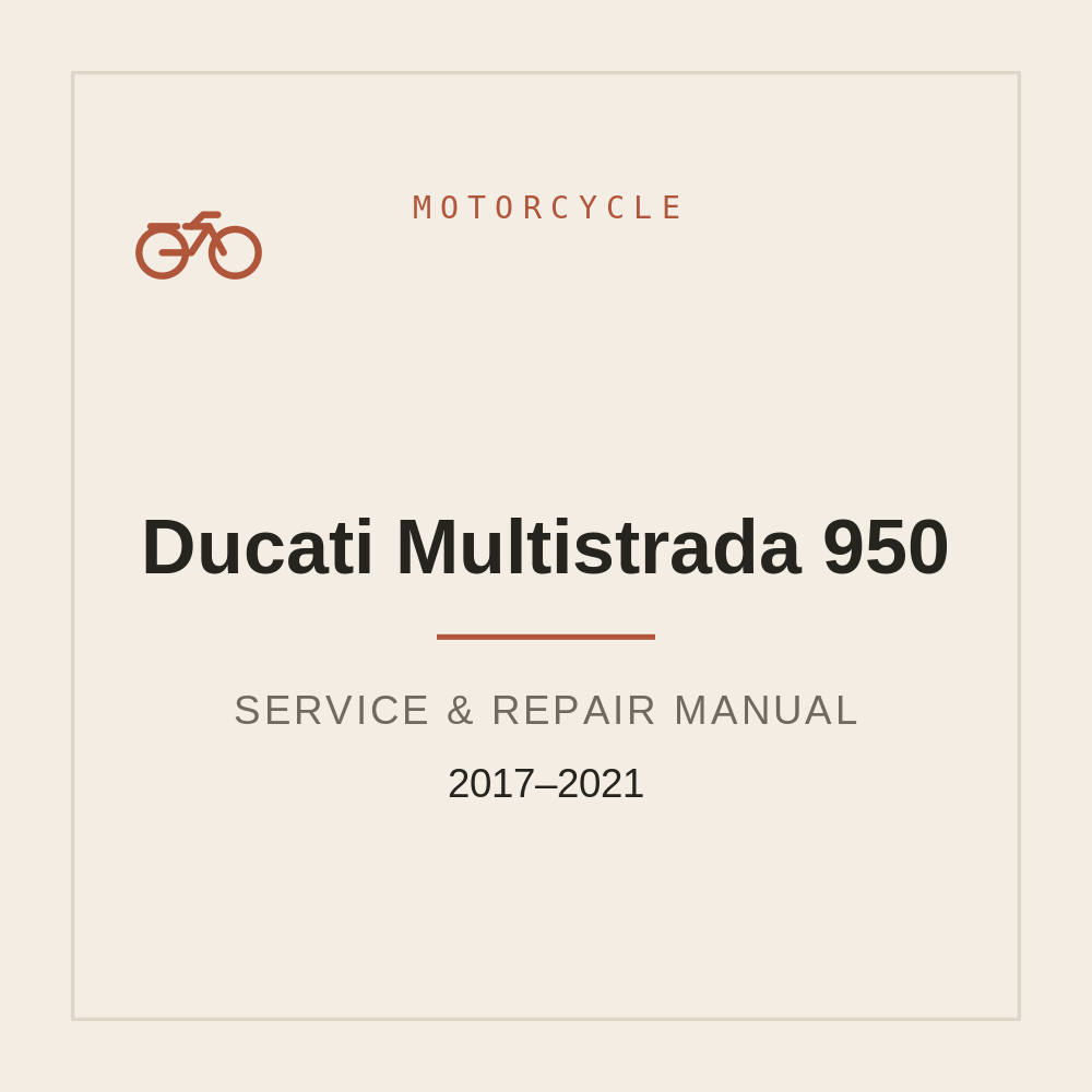 Service manual for Ducati Multistrada 950 (2017-2021) — repair manual cover