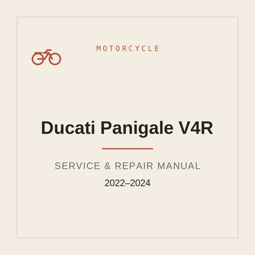 Service manual For Ducati Panigale V4R 2022-2024 — repair manual cover