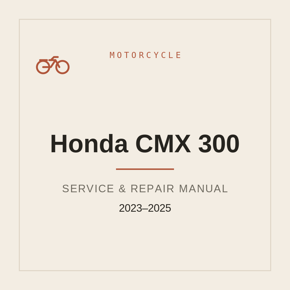 Service manual for Honda CMX 300 (2023-2025) — repair manual cover