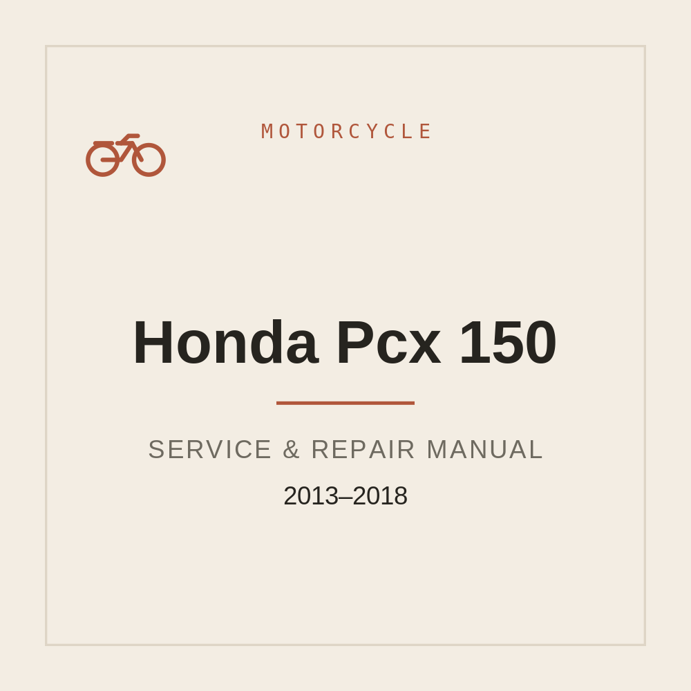Service manual for Honda Pcx 150 | 2013-2018 — repair manual cover