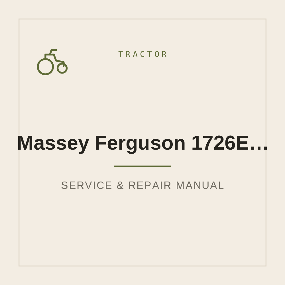 Service Manual for Massey Ferguson 1726E 1734E 1739E Compact tractor — repair manual cover