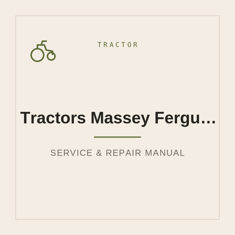 Service Manual for Tractors Massey Ferguson 6200 series — repair manual cover