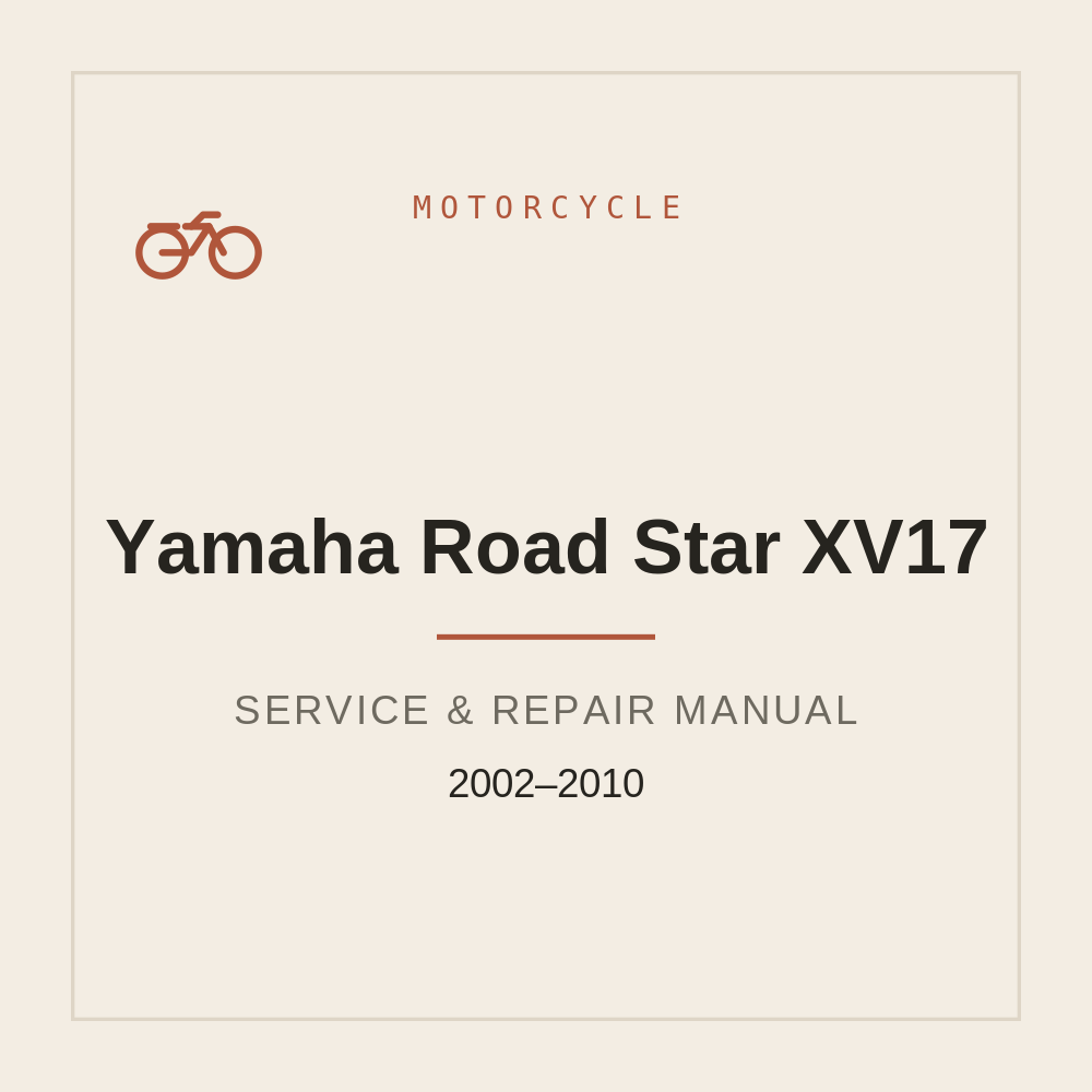 Service Manual for Yamaha Road Star XV17 2002-2010 — repair manual cover