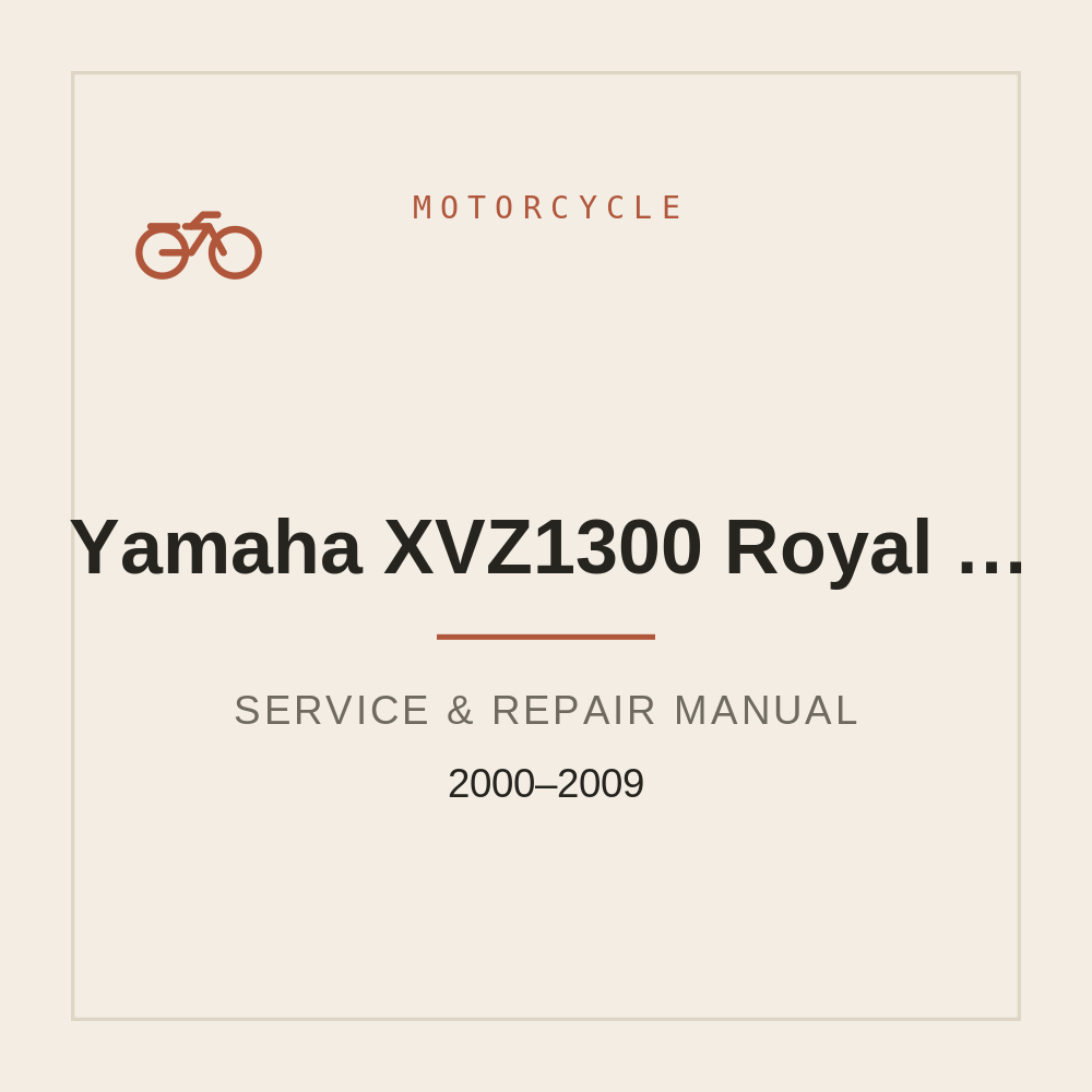 Service manual for Yamaha XVZ1300 Royal Star 2000-2009 — repair manual cover