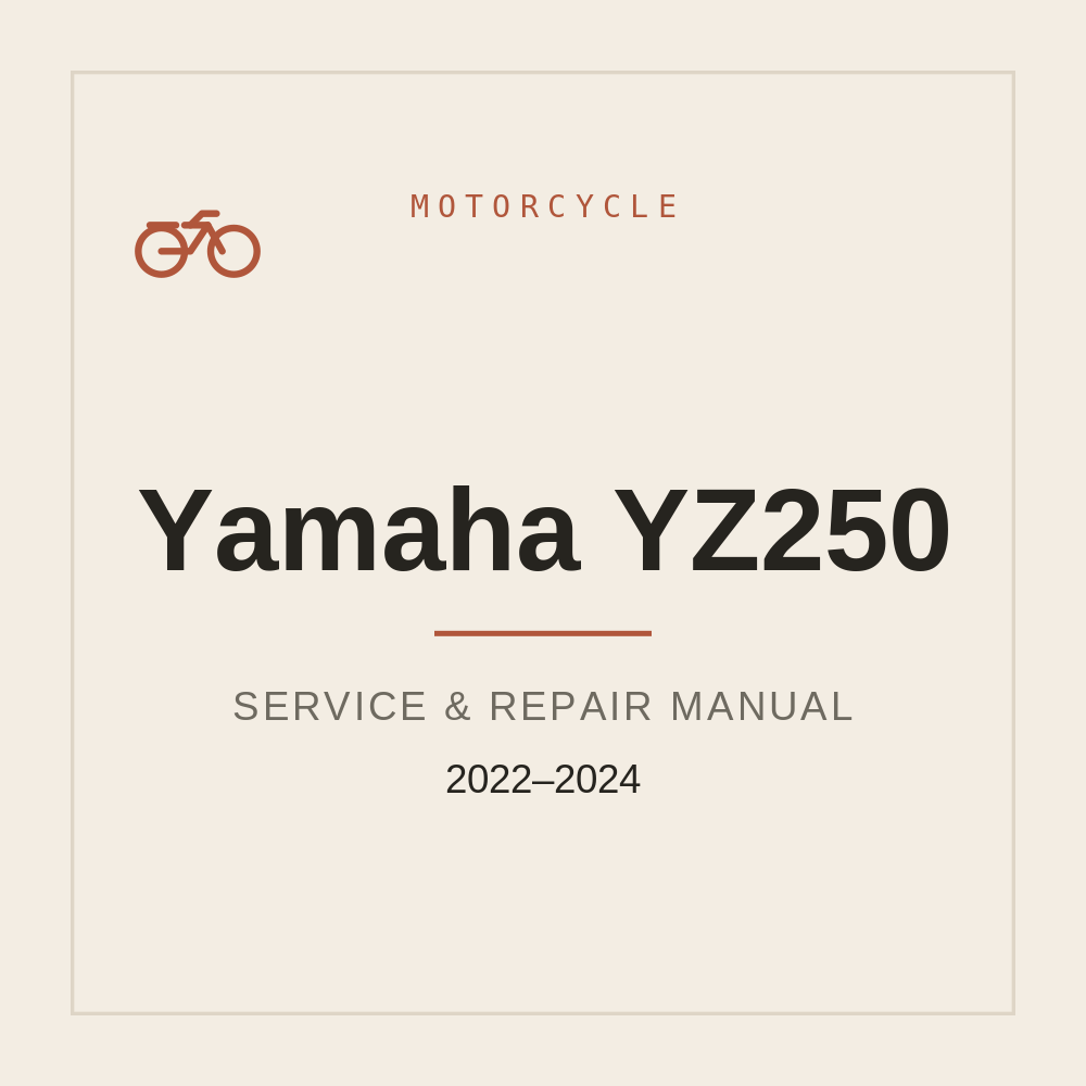 Service manual for Yamaha YZ250 2022-2024 — repair manual cover