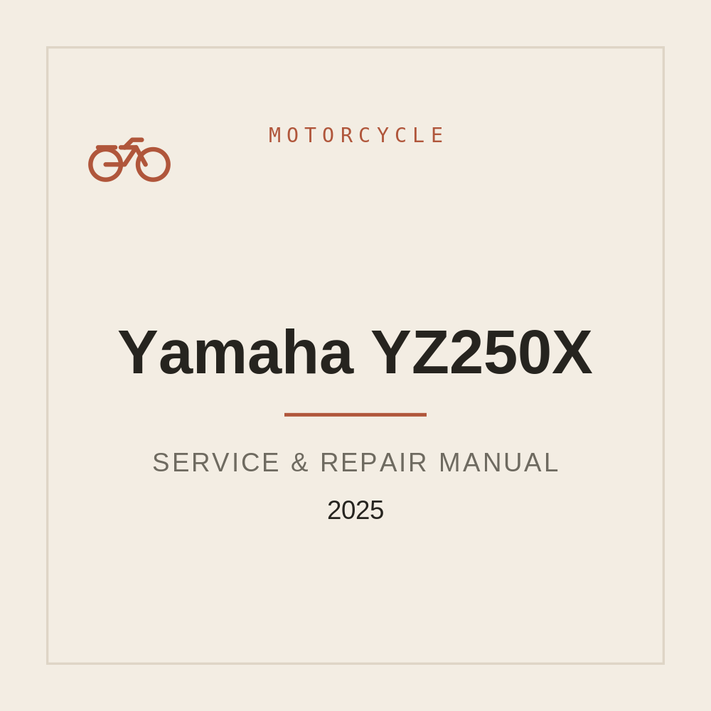 Service manual for Yamaha YZ250X 2025 — repair manual cover