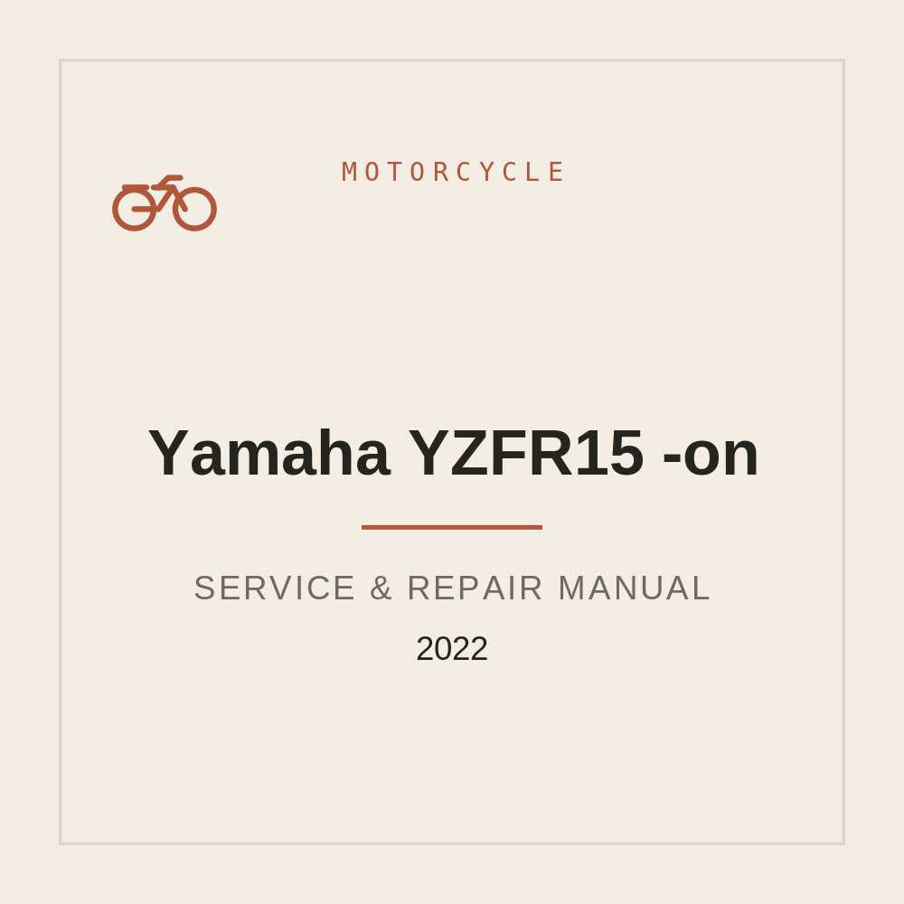 Service manual for Yamaha YZFR15 2022-on — repair manual cover