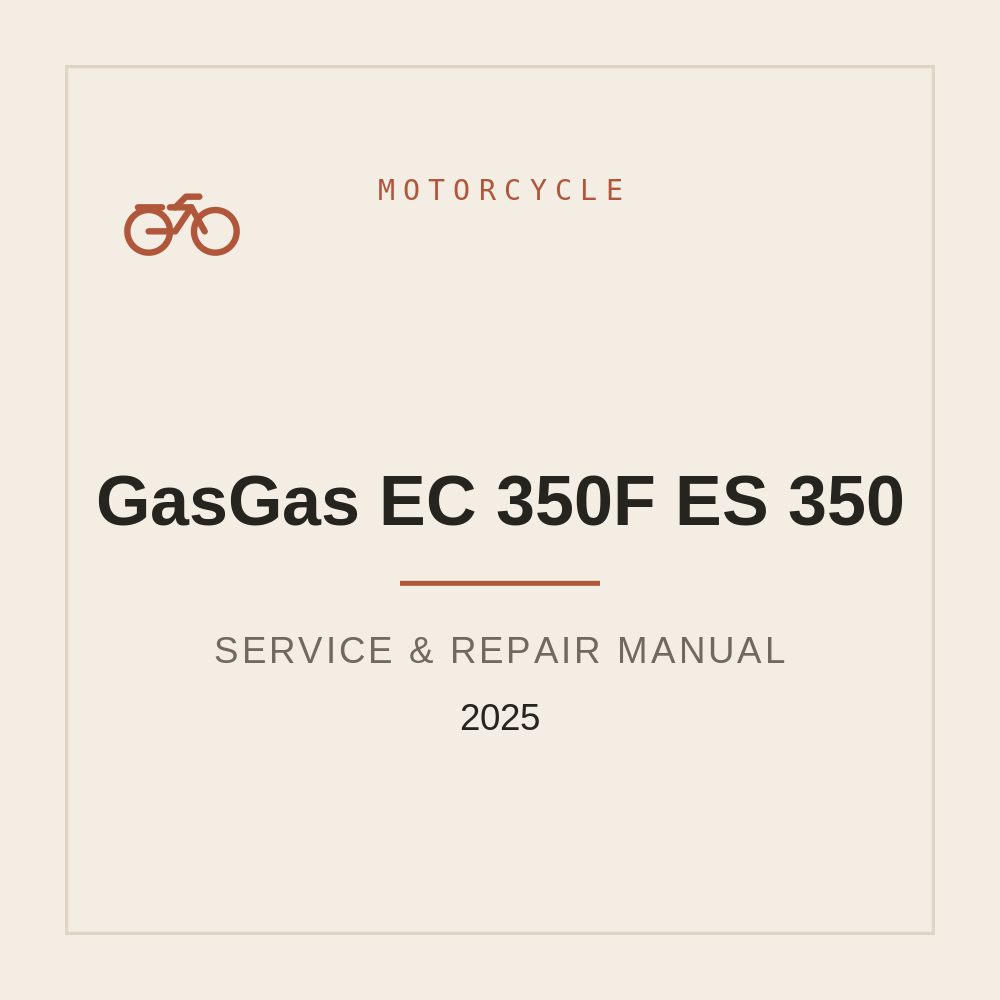 Service Repair Manual for 2025 GasGas EC 350F ES 350 — repair manual cover